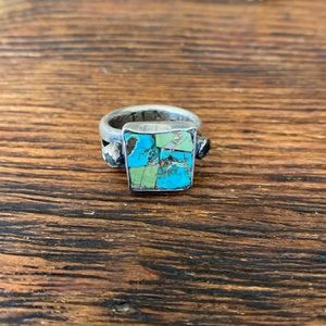 Artisan Sterling Turquoise & Labradorite Ring